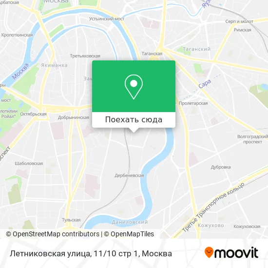 Карта Летниковская улица, 11 / 10 стр 1