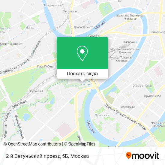 Карта 2-й Сетуньский проезд 5Б