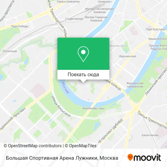 Карта Большая Спортивная Арена Лужники
