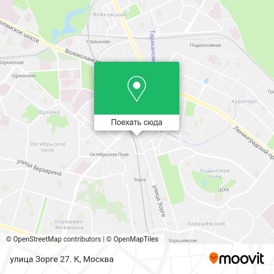 Карта улица Зорге 27. К