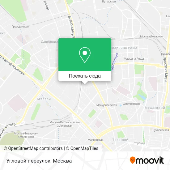 Карта Угловой переулок