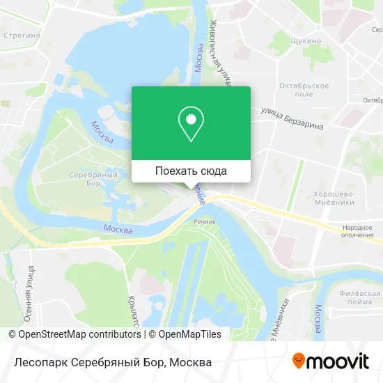 Карта Лесопарк Серебряный Бор