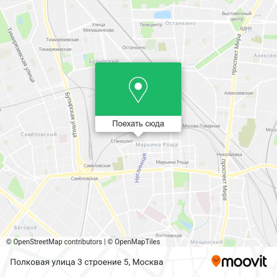 Карта Полковая улица 3 строение 5