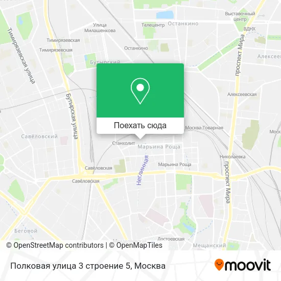 Карта Полковая улица 3 строение 5