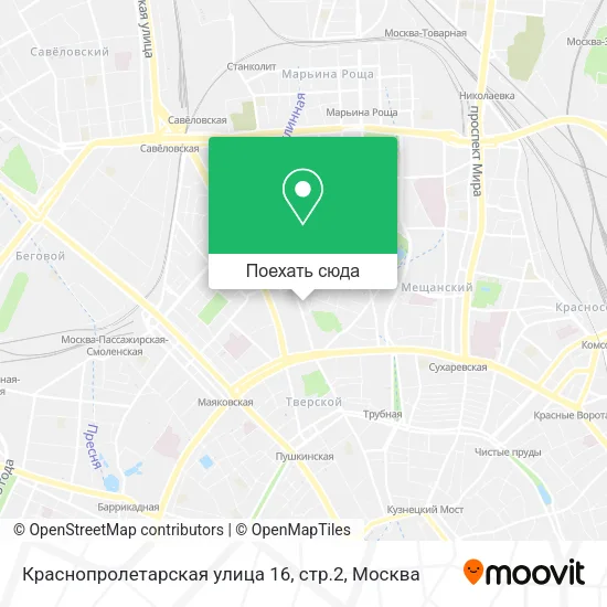 Карта Краснопролетарская улица 16, стр.2