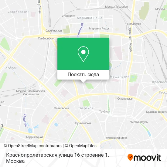 Карта Краснопролетарская улица 16 строение 1