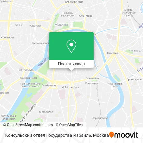 Карта Консульский отдел Государства Израиль