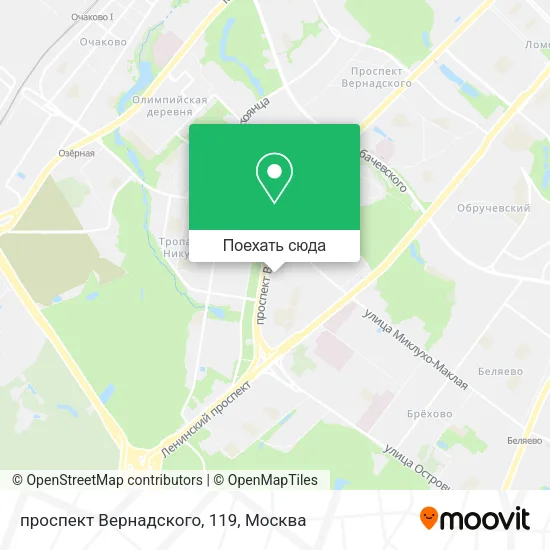Карта проспект Вернадского, 119