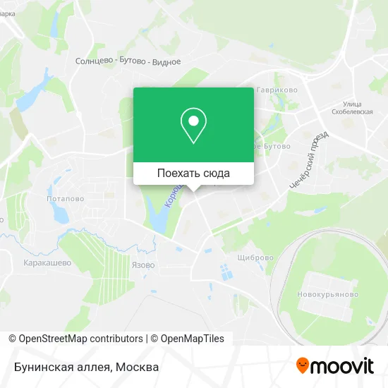 Карта Бунинская аллея