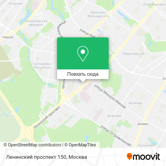 Карта Ленинский проспект 150