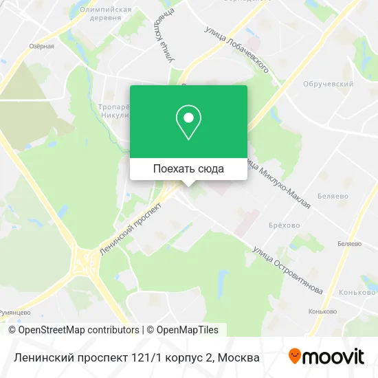 Карта Ленинский проспект 121 / 1 корпус 2