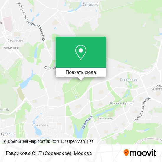 Карта Гавриково СНТ (Сосенское)