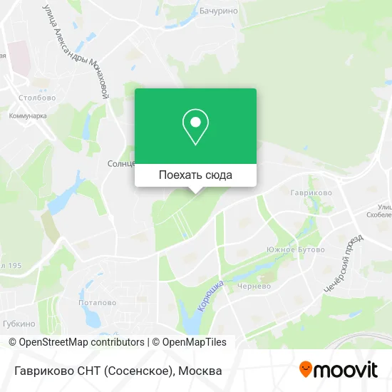 Карта Гавриково СНТ (Сосенское)