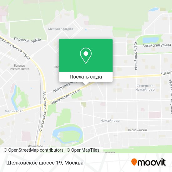 Карта Щелковское шоссе 19