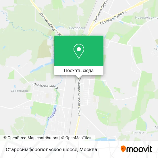 Карта Старосимферопольское шоссе