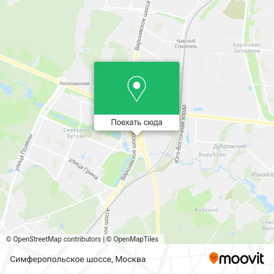 Карта Симферопольское шоссе