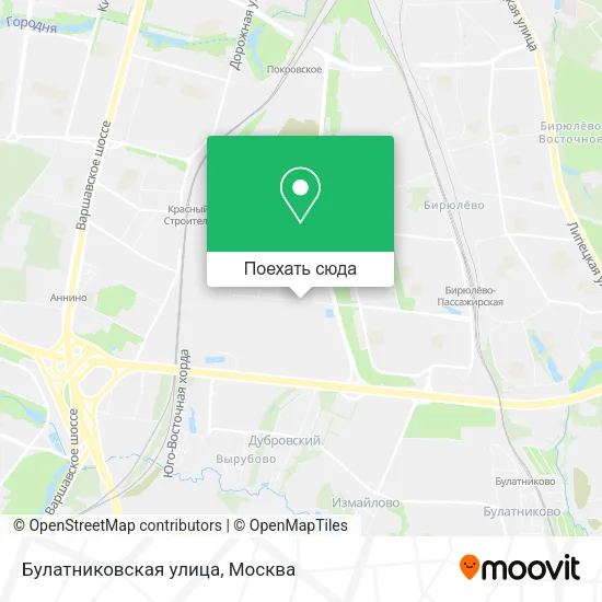Карта Булатниковская улица