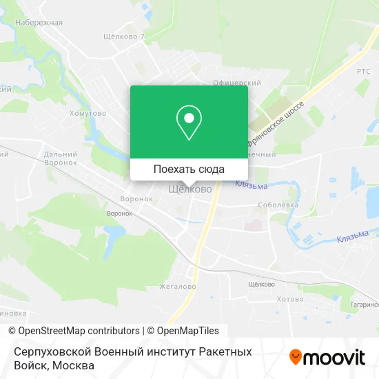 Карта Серпуховской Военный институт Ракетных Войск