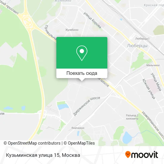 Карта Кузьминская улица 15
