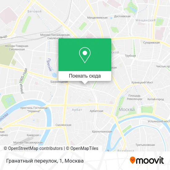 Карта Гранатный переулок, 1