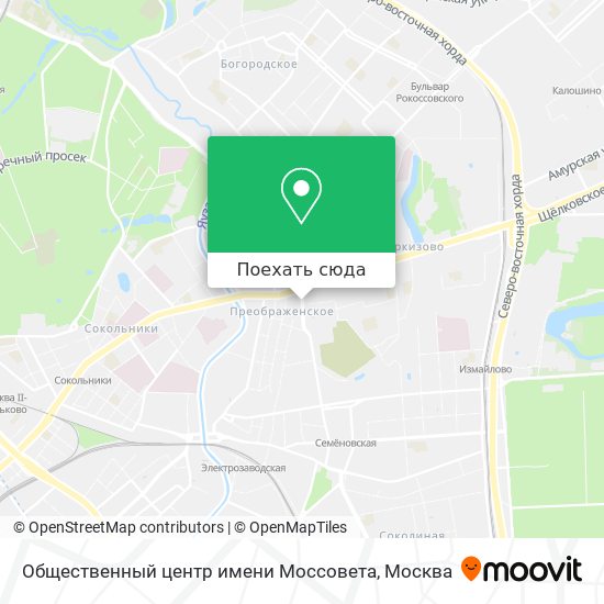 Карта Общественный центр имени Моссовета