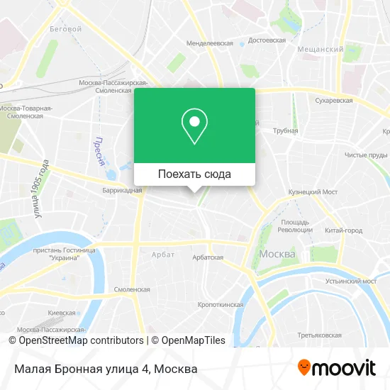 Карта Малая Бронная улица 4