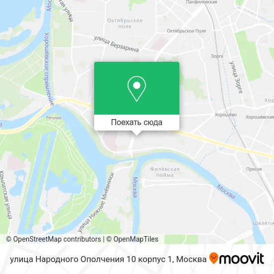 Карта улица Народного Ополчения 10 корпус 1