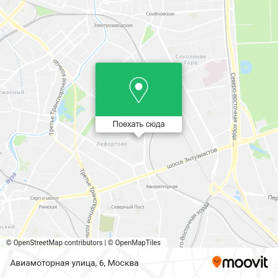 Карта Авиамоторная улица, 6