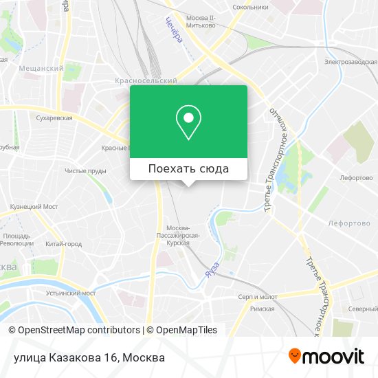 Карта улица Казакова 16