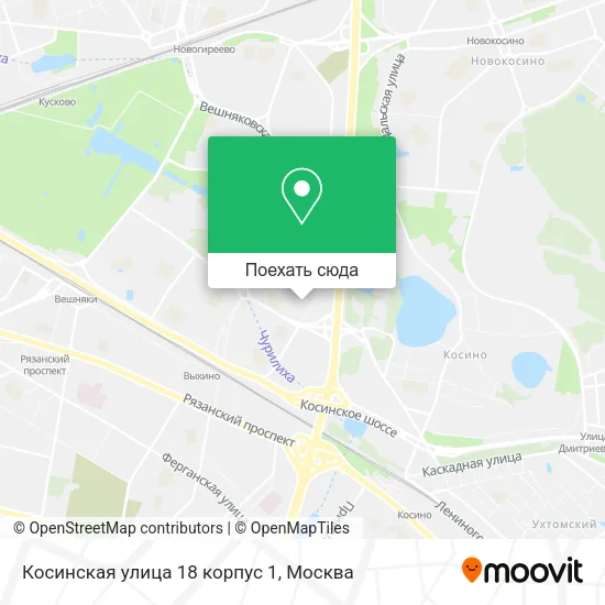 Карта Косинская улица 18 корпус 1