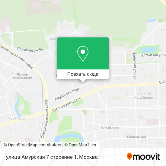 Карта улица Амурская 7 строение 1