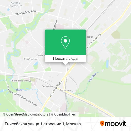 Карта Енисейская улица 1 строение 1