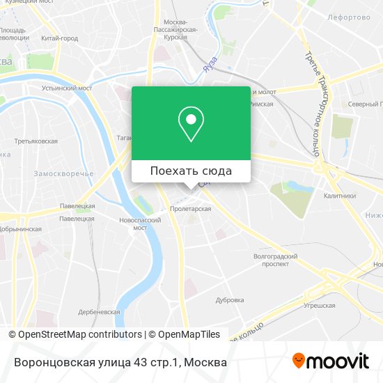 Карта Воронцовская улица 43 стр.1