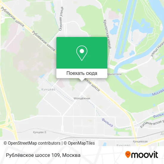 Карта Рублёвское шоссе 109