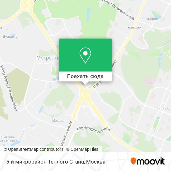 Карта 5-й микрорайон Теплого Стана