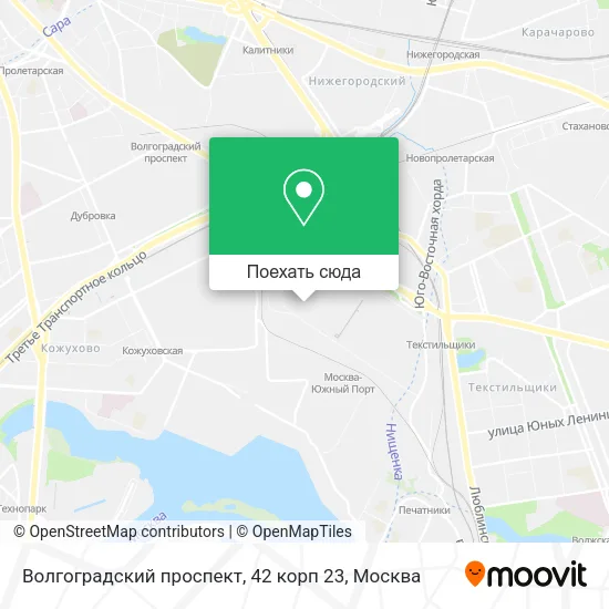 Карта Волгоградский проспект, 42 корп 23