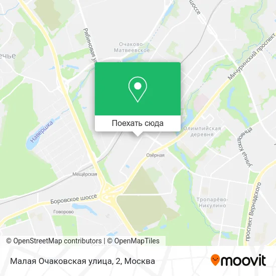 Карта Малая Очаковская улица, 2
