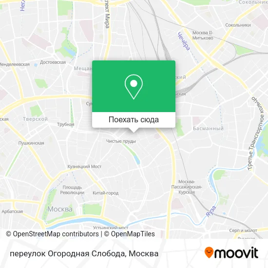 Карта переулок Огородная Слобода