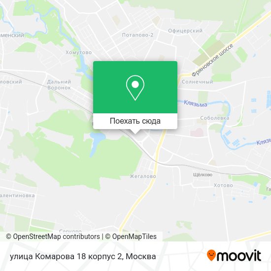 Карта улица Комарова 18 корпус 2