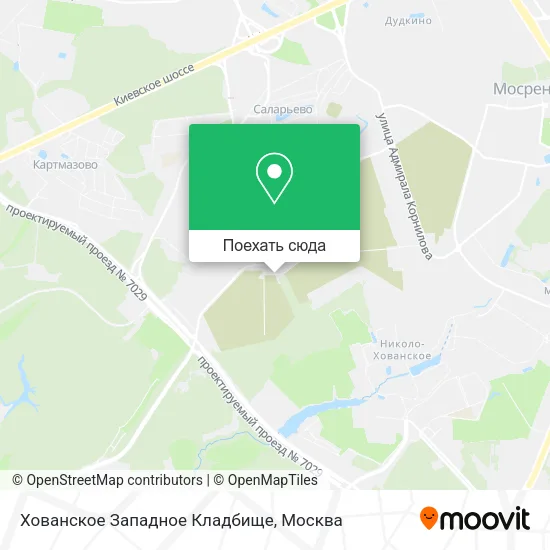 Карта Хованское Западное Кладбище