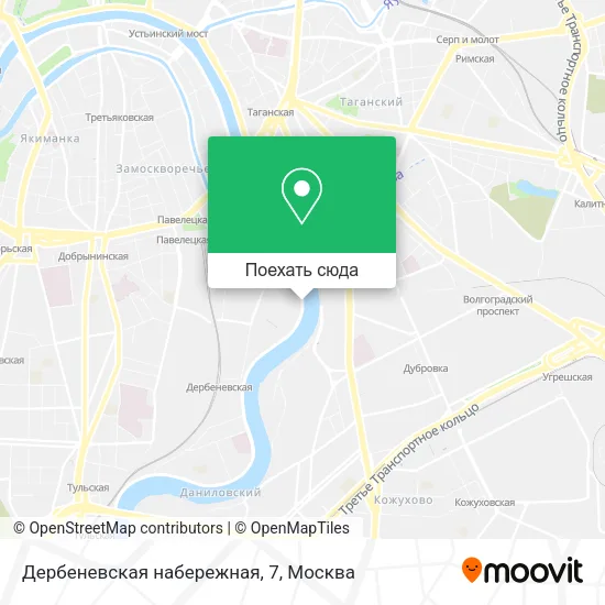 Карта Дербеневская набережная, 7