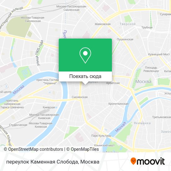Карта переулок Каменная Слобода