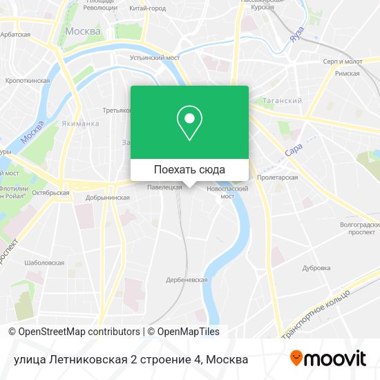 Карта улица Летниковская 2 строение 4