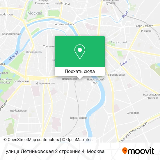 Карта улица Летниковская 2 строение 4