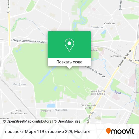 Карта проспект Мира 119 строение 229