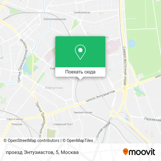 Карта проезд Энтузиастов, 5