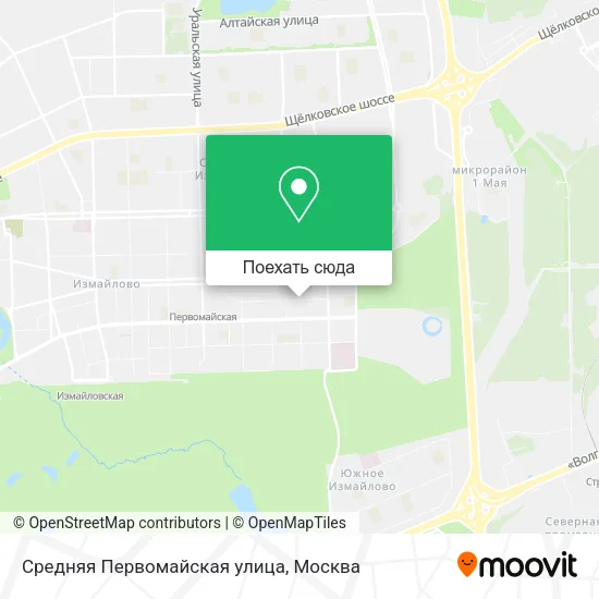 Карта Средняя Первомайская улица