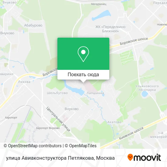 Карта улица Авиаконструктора Петлякова