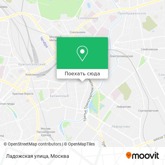 Карта Ладожская улица