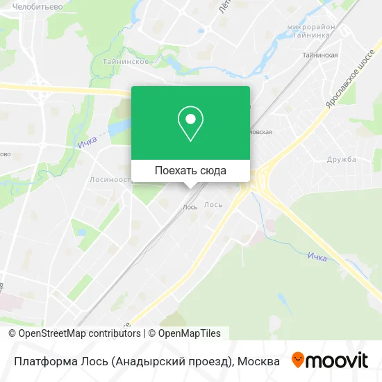 Карта Платформа Лось (Анадырский проезд)